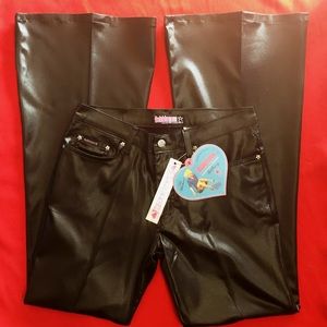 Bubblegum Black Flare NWT Shiney Jeans 5/6
